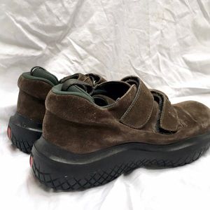Suede Brown Prada Sneakers w/ Vibram Sole Size 37